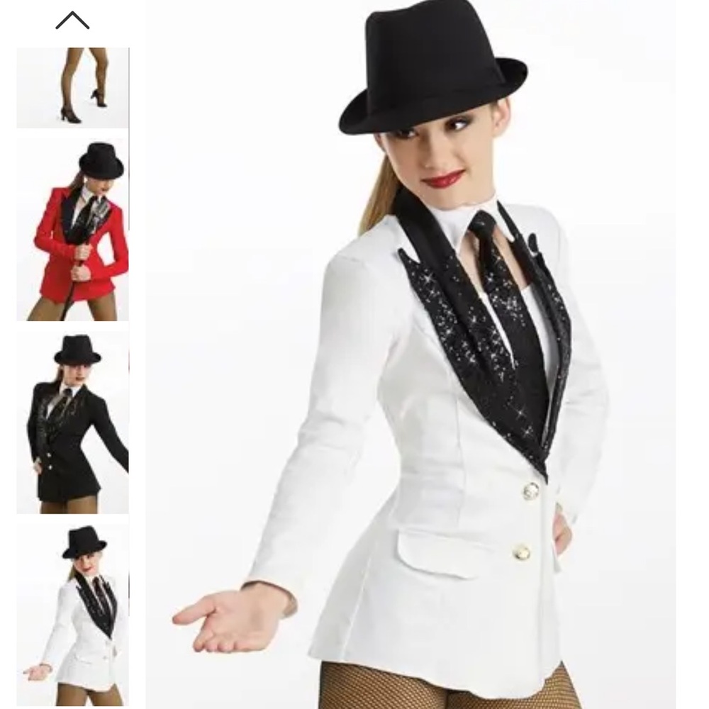 Weissman White and Black Dance Costume with Tailored Silhouette